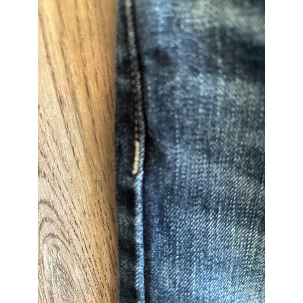 Banana Republic Vintage Straight Mens Dark Wash Distressed Denim Jeans 34x32